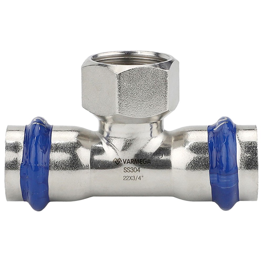 Тройник VARMEGA раструбный Inox Press ВР 28x1quot;x28