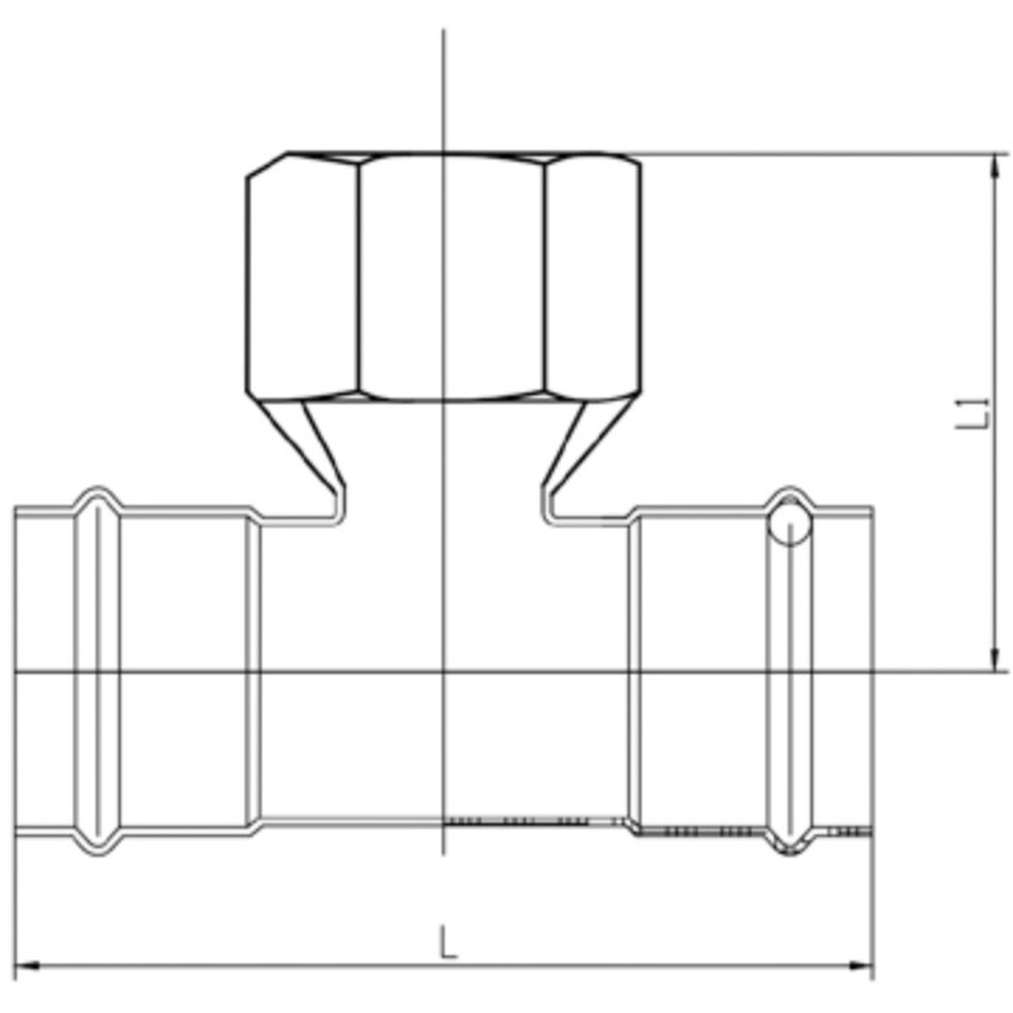 Тройник VIEIR вн.р. 22×1/2quot;×22 VER-PRO (40/4) — изображение 2