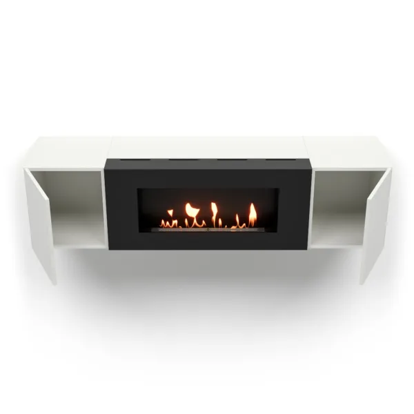 Тумба с биокамином Firelight BFP-P1600 белая — изображение 3