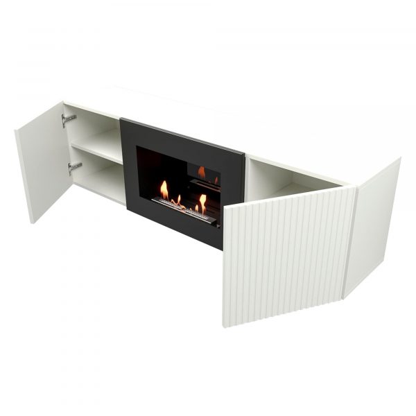 Тумба с биокамином Firelight BFP/P-1400L белая — изображение 3