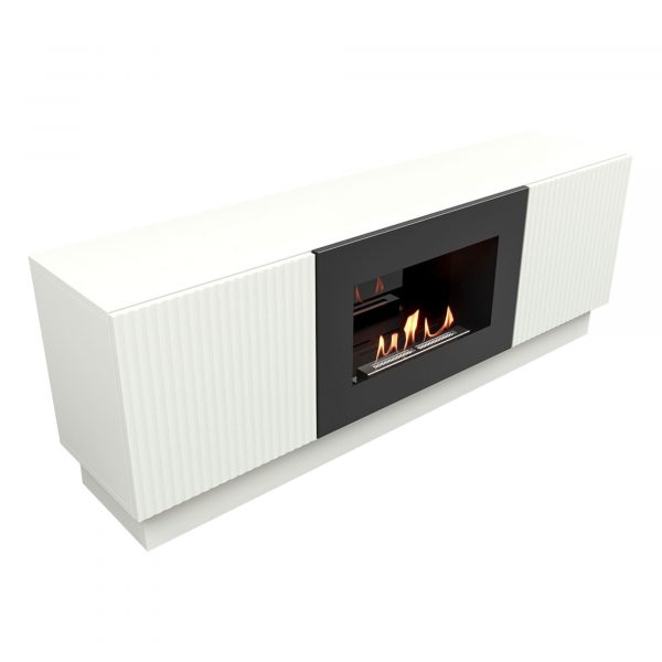 Тумба с биокамином Firelight BFP/P-1400L белая — изображение 5