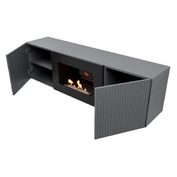 Тумба с биокамином Firelight BFP/P-1400L графит — изображение 3