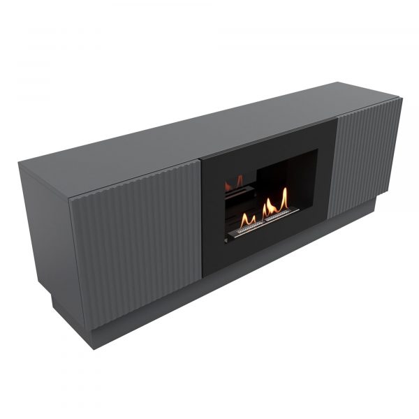 Тумба с биокамином Firelight BFP/P-1400L графит — изображение 4