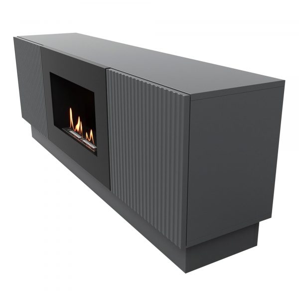 Тумба с биокамином Firelight BFP/P-1400L графит — изображение 5