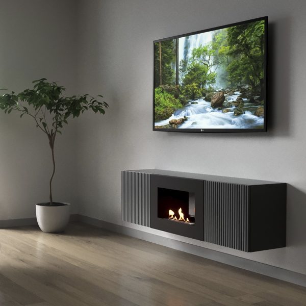 Тумба с биокамином Firelight BFP/P-1400L графит — изображение 6
