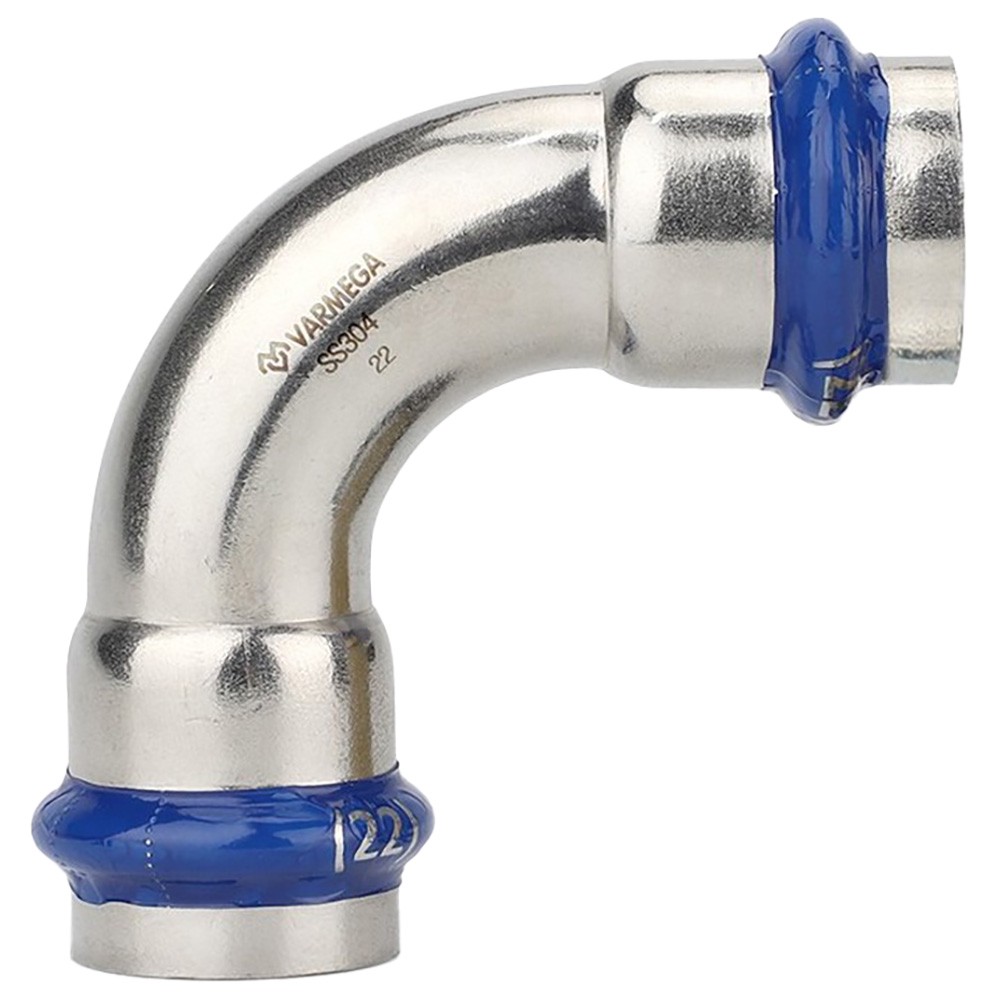 Угольник VARMEGA 90гр. двухраструбный Inox Press 22x22