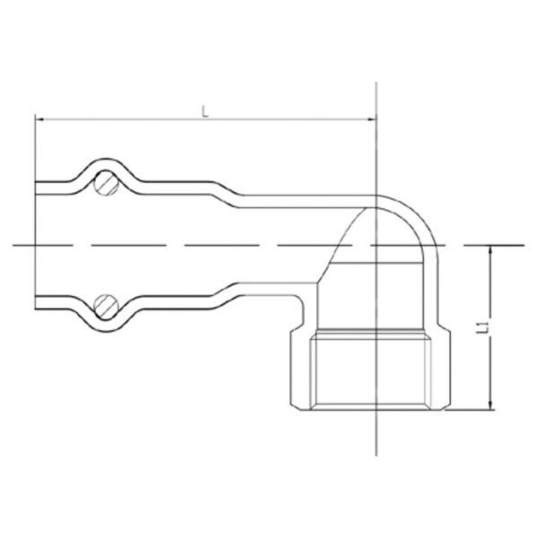 Уголок VIEIR 90 град. вн.р. 22×1/2quot; VER-PRO (60/4) — изображение 2