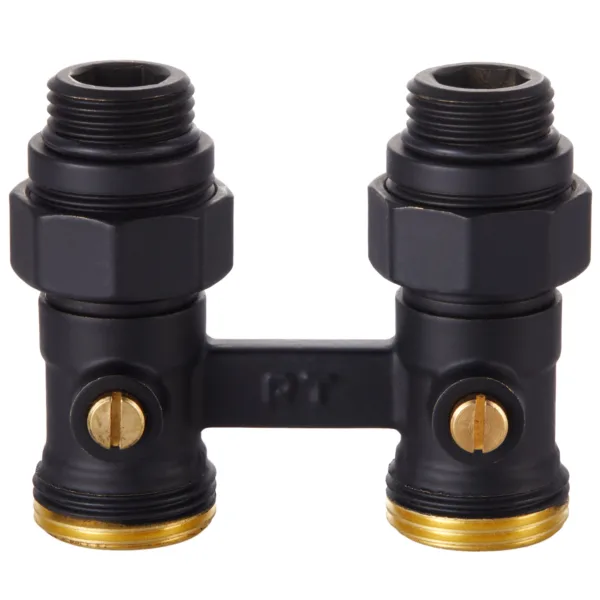 Узел нижнего подключения Royal Thermo прямой 1/2quot;х3/4quot; EK (черный) — изображение 2