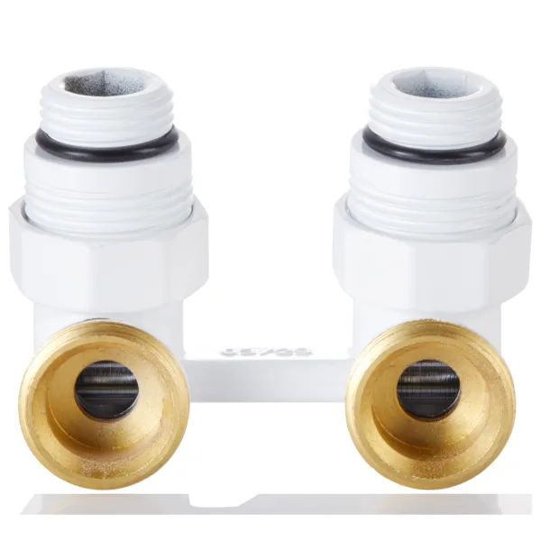 Узел нижнего подключения Royal Thermo угловой 1/2quot;х3/4quot; EK (белый) — изображение 2