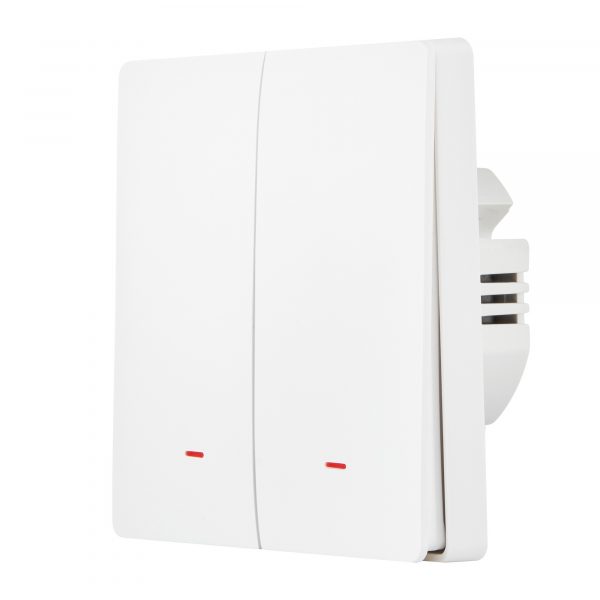 Выключатель HOMMYN настенный zigbee 2 клавиши (без нейтрали) SWZBNN02W — изображение 2